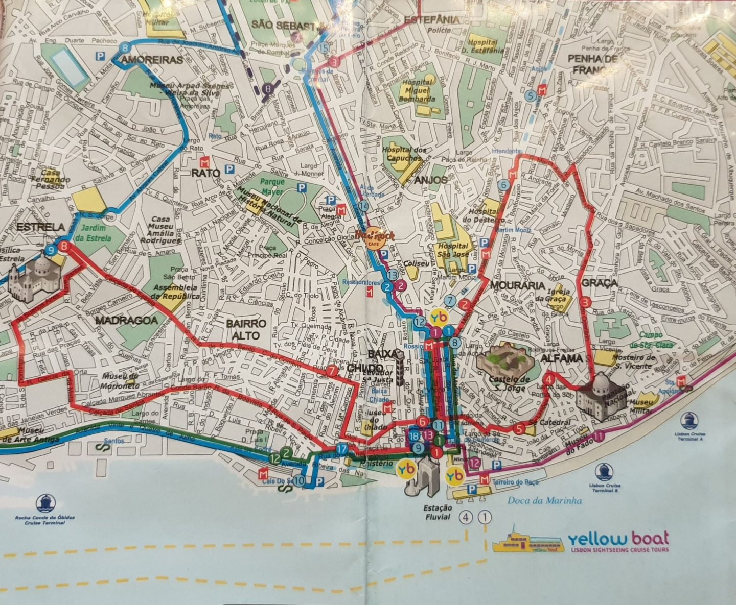 lisbon yellow bus tour map